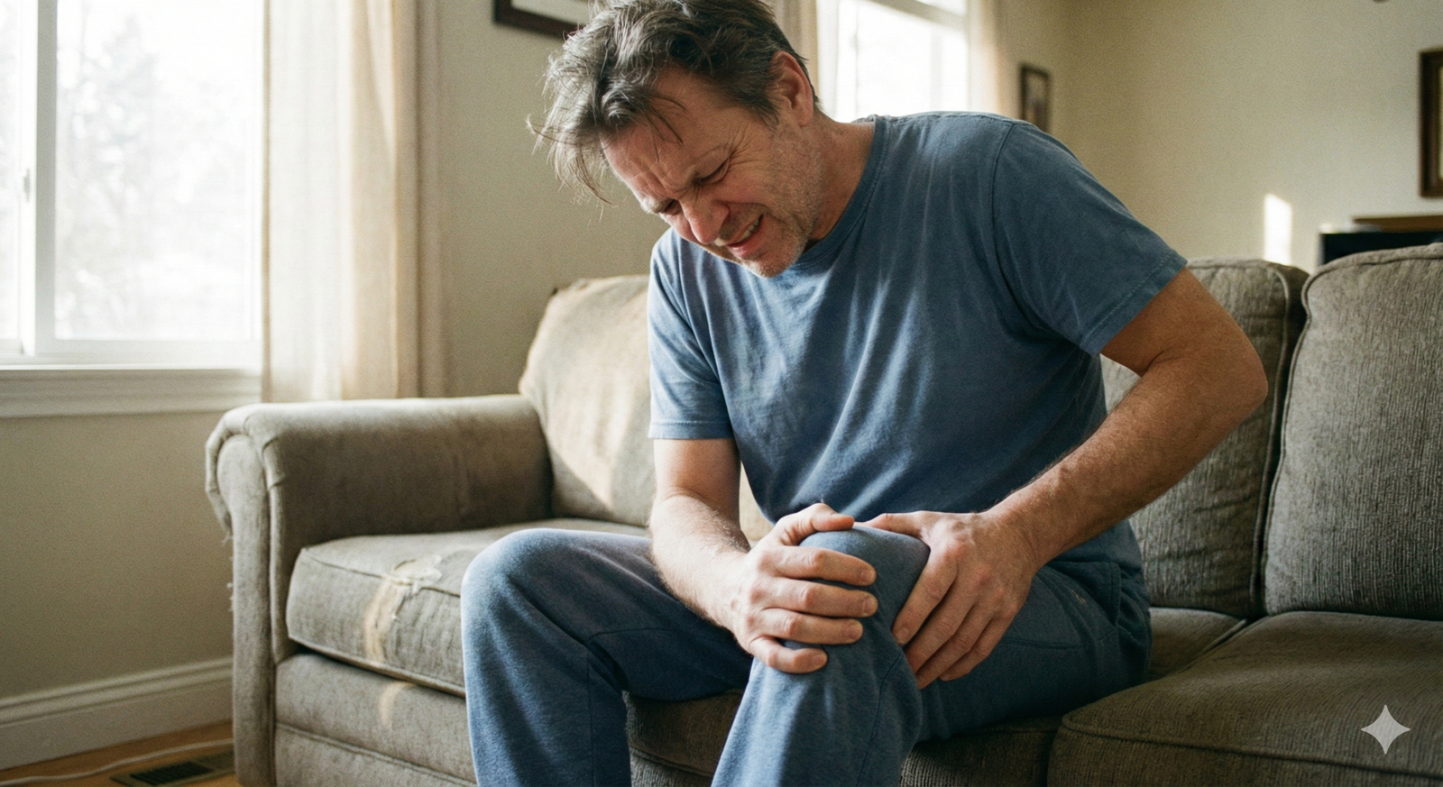 Kobieta odczuwająca dyskomfort w stawie kolanowym