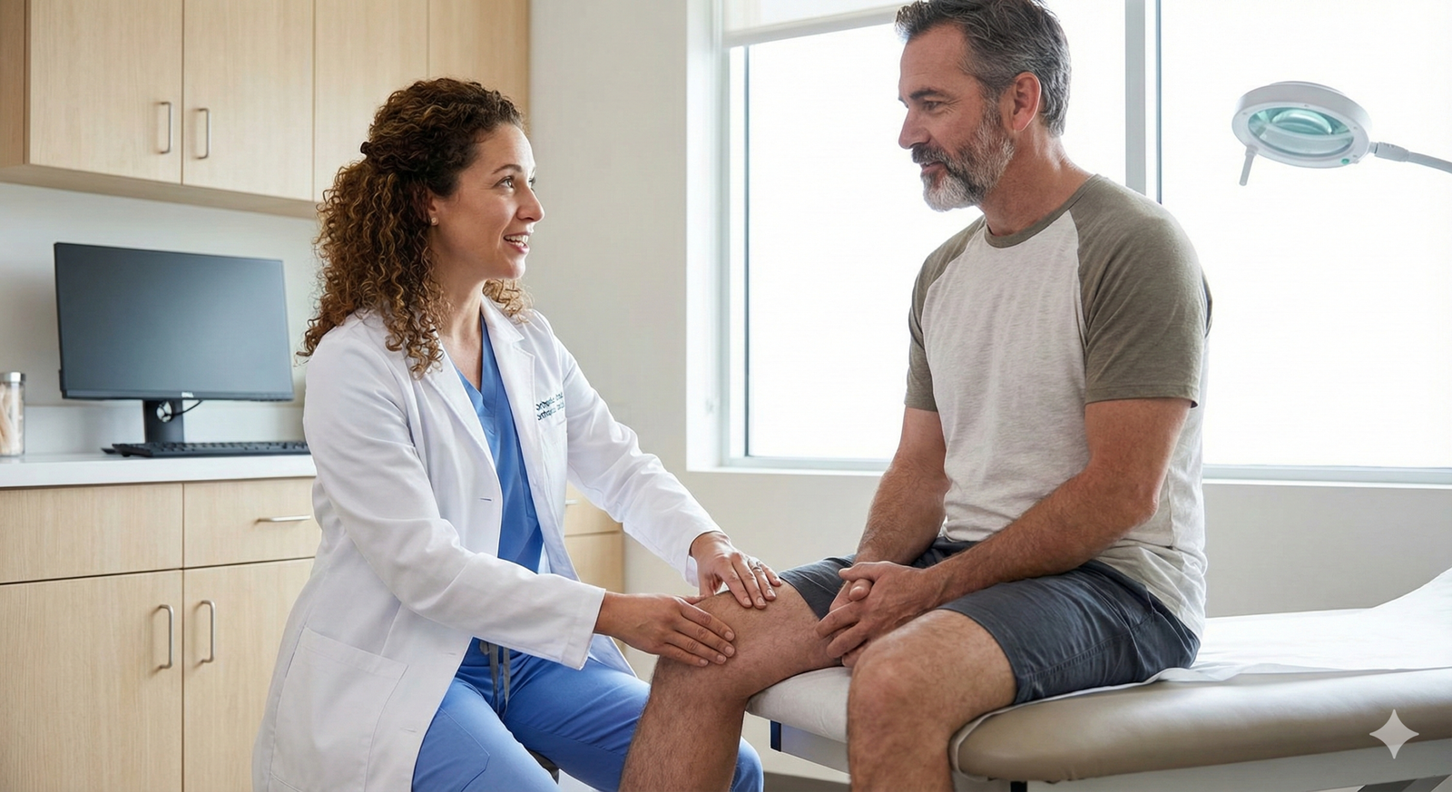 Badanie palpacyjne stawu kolanowego