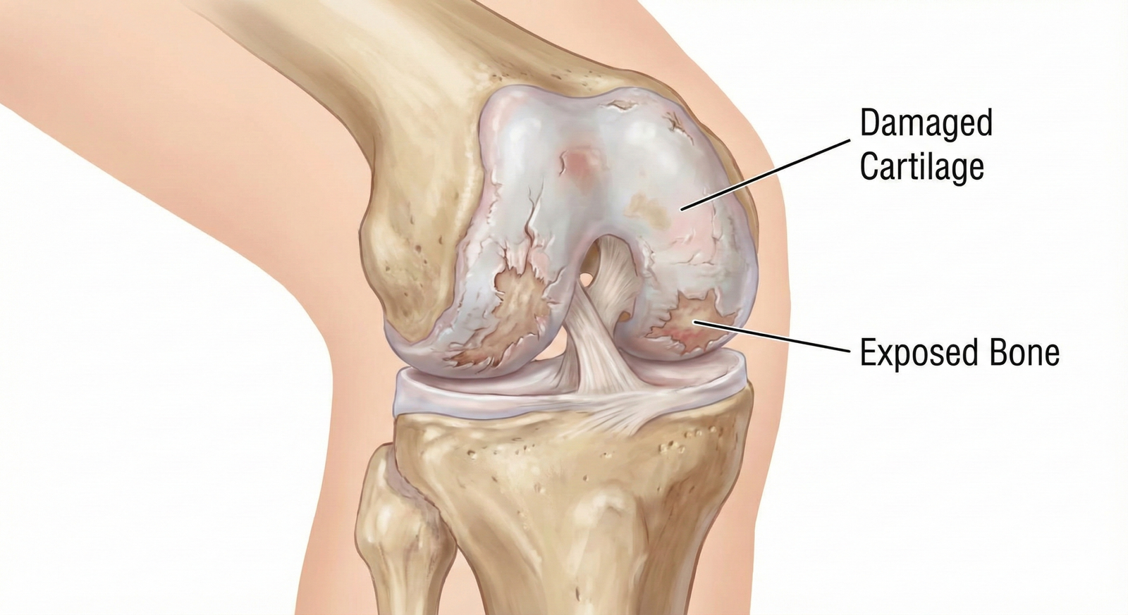 Uszkodzona chrząstka powodująca tarcie